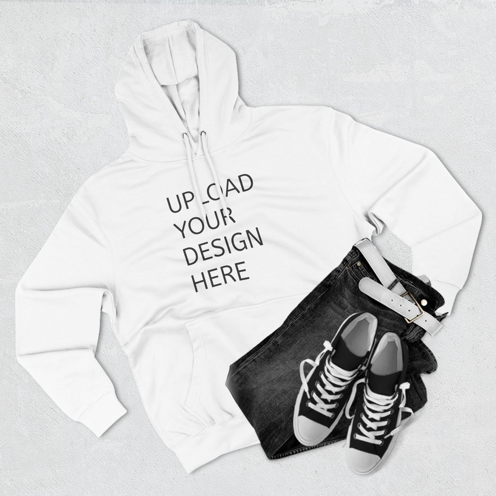 Customizable Three-Panel Fleece Hoodie - Personalize Your Design - Niche hub