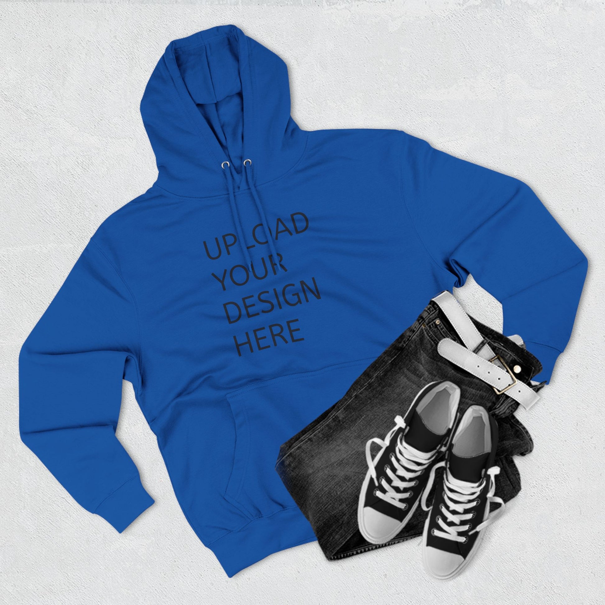 Customizable Three-Panel Fleece Hoodie - Personalize Your Design - Niche hub